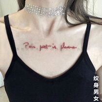 Red English letter tattoo sticker translation