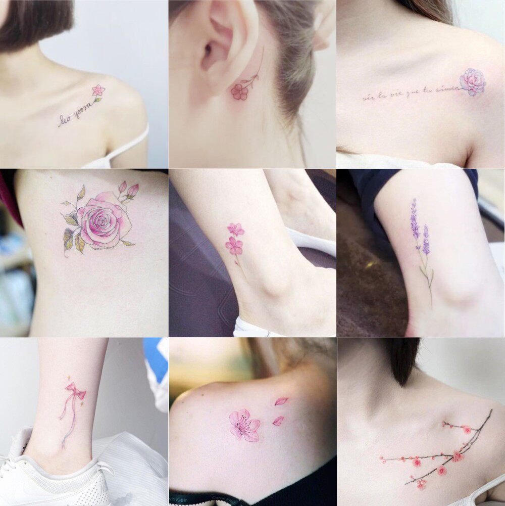 60 tattoo stickers waterproof female lasting Korean simulation girl Realistic small fresh sexy clavicle stickers