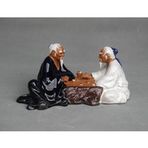 Rockery bonsai ceramic characters two people against chess Chess Go elegant ornaments home book table screen decorations