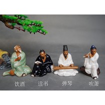  Drinking reading blowing playing the piano rockery bonsai ornaments characters landscaping decorations home desk bench decoration