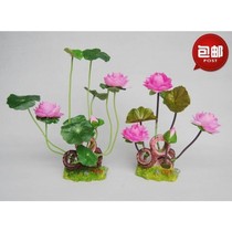 Eye-keeping simulation Lotus ornaments fish tank aquarium garden landscaping accessories hotel apartment dining table decorations