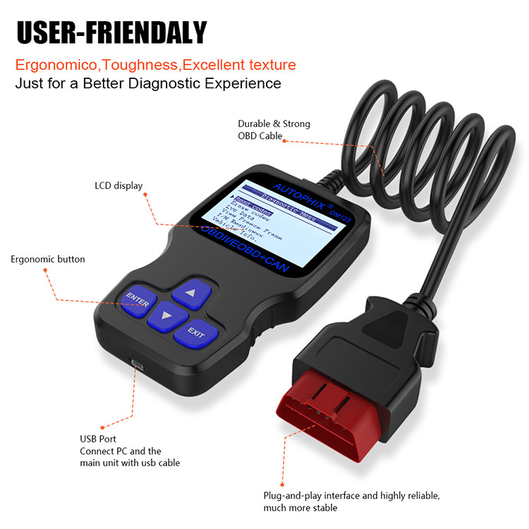 Om123 Car Fault Light Diagnosis Detection Decoder Universal Obd2 Computer Engine Fault Code Scavenger