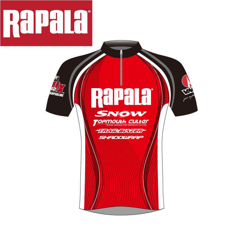New Rapala Le Bole fishing suit short-sleeved T-shirt sleeves red black suit competition suit