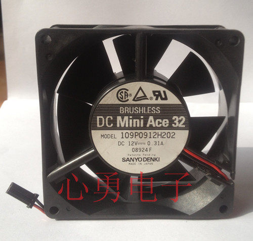 Original Sanyo Sanyan cooling fan 109P0912H202 DC12V 0 3A 9232 2 line