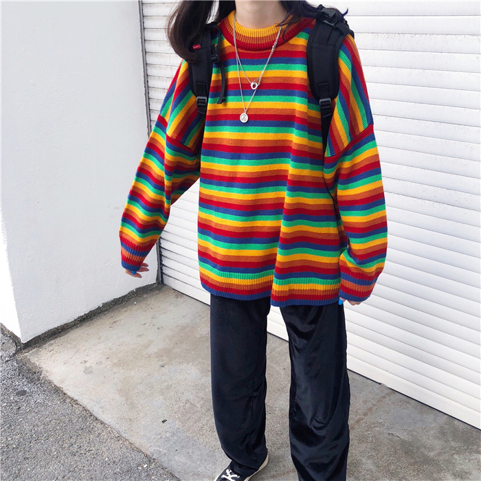 Female Korean Harajuku Hong Kong-flavored Loose Striped Sweater Women's Sweaters Japanese Kawaii Ulzzang Clothing For Women O1CN011oU0hQhoelSGCyt !!671855227 - Female Korean Harajuku Hong Kong-flavored Loose Striped Sweater Women's Sweaters Japanese Kawaii Ulzzang Clothing For Women