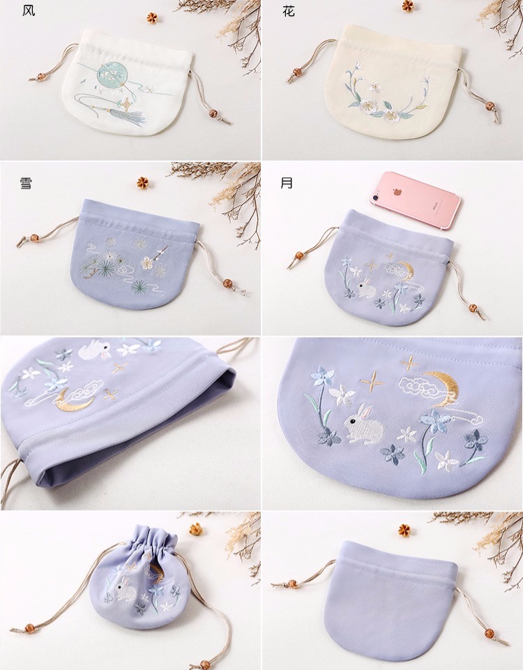 Retro phong cách Hanfu phụ kiện túi xách Dây Rút của phụ nữ túi xách tay túi nhỏ xô túi ba lô túi Han yếu tố túi xách furla