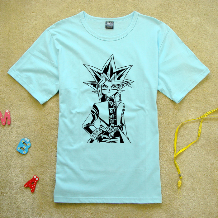 Game King anime xung quanh quần áo Muto nhân vật game sáng tạo thẻ sinh viên thanh niên cotton ngắn tay áo thun - Carton / Hoạt hình liên quan sticker hoạt hình