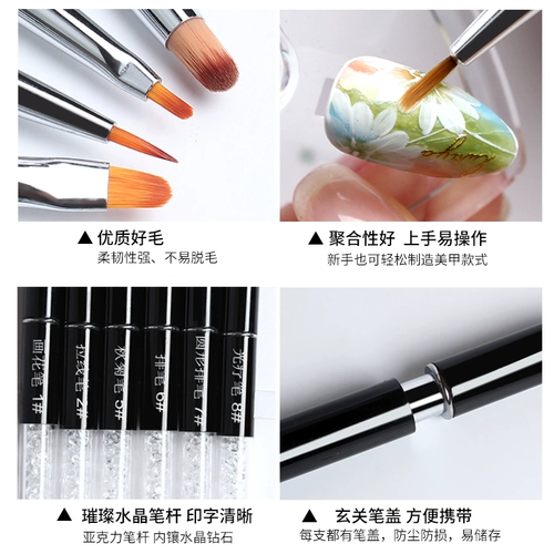 Окрашенная маникюрная кисть для маникюра, набор маникюрных инструментов со шнуром, подходит для начинающих, градиент