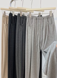 Loose-Fitting Wide-Leg Pants for Women in Autumn and Winter, Slimming and Drapey, High-Waisted, Long Straight-Leg Casual Pants, Lazy-Style Sweatpants