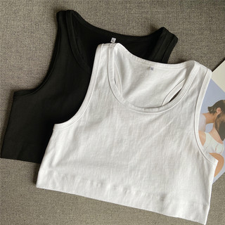 2024 Summer New Design Cropped Camisole Pure Cotton Sleeveless Top White Short Vest Trendy Outerwear