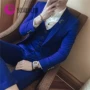 Royal blue ba mảnh phù hợp với nam phù hợp với giản dị nhỏ phù hợp với vest quần tây nghi lễ nhà tạo mẫu tóc nhỏ váy mỏng - Suit phù hợp bộ vest nam