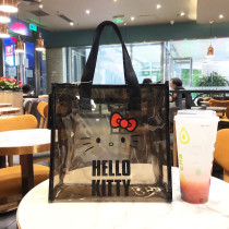 Fog flower ktcat transparent print tote bag square large capacity cosmetic bag Mammy bag Bath swimming fitness bag