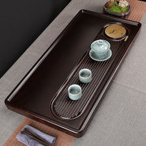 Ebony tea tray Whole solid wood household tea tray Light luxury modern simple drainage size tea table bakelite