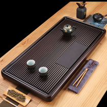 Ebony tea tray whole solid wood household large simple tray tea sea modern simple drainage log tea table