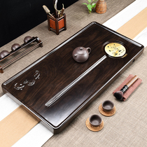 Whole solid wood tea tray Household drainage type light luxury modern simple small tea table large flat ebony tray