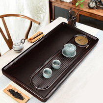 Ebony whole solid wood tea tray household tray Light luxury modern simple drainage size tea table German bakelite