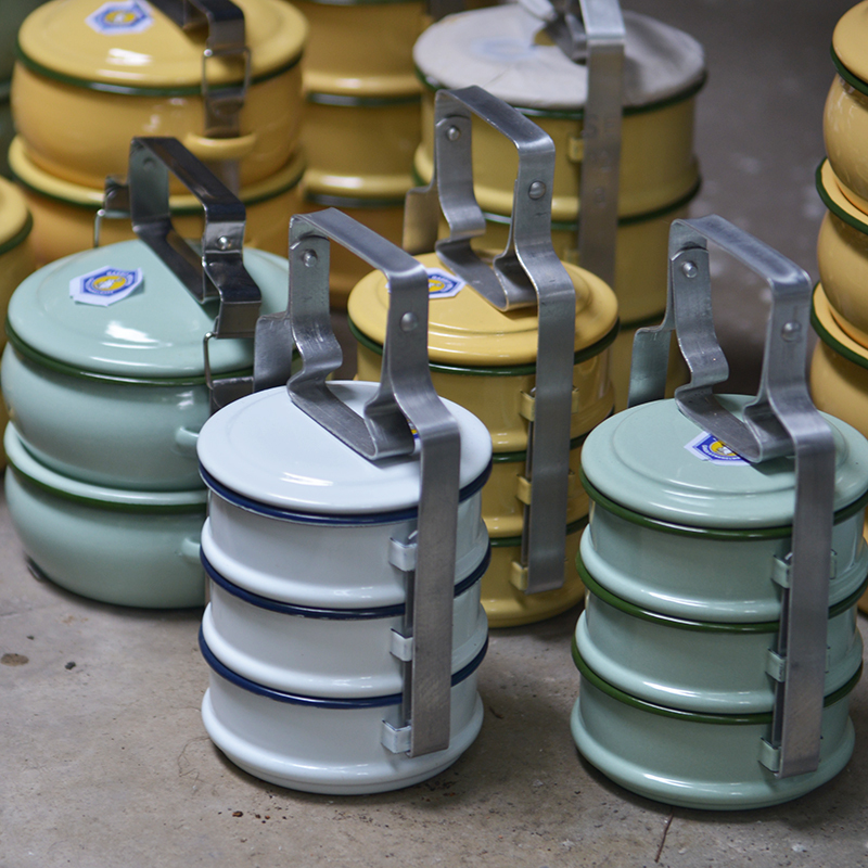 【Chenjie Store】Enamel Multi-Layer Lunch Box, Picnic Box, Vintage Lunch Box【New on 9.19】