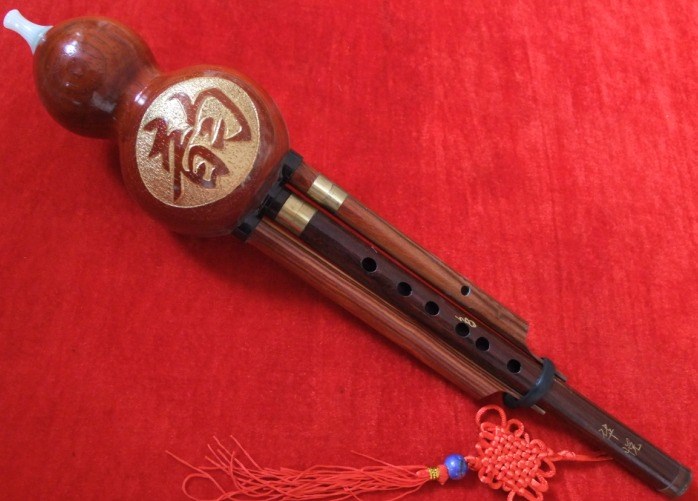Huayue mahogany detachable adjustable B-tone C-tone Gourd silk Full red sandalwood Gourd silk musical instrument send leather box China knot