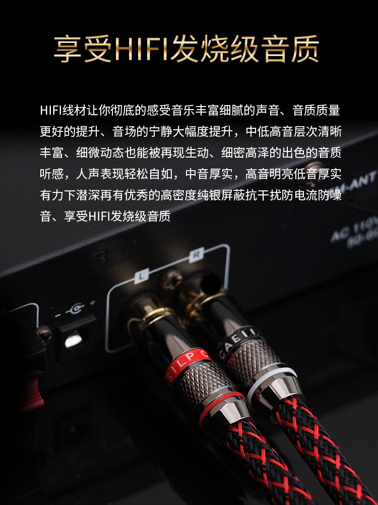 High-Quality Pure Copper Rca Dual Lotus Head Audio Cable, Oxygen-Free Copper Two-To-Two Audio Connection Cable, Dedicated Signal Cable Av