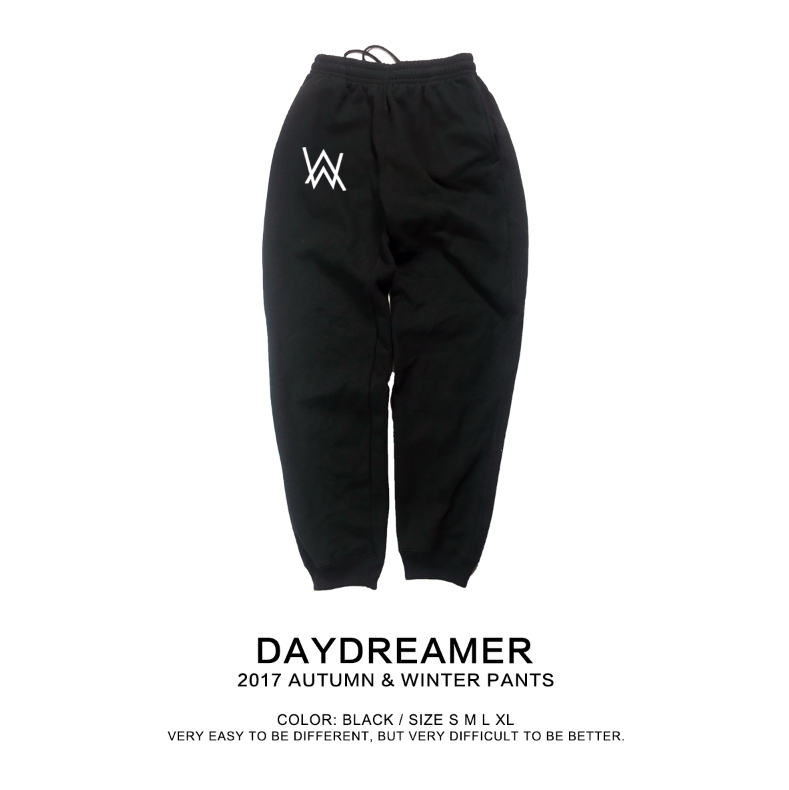 alan walker Classic Peugeot men's and women's drawstring pants solid color bottoming fleece thickened warm cotton pants