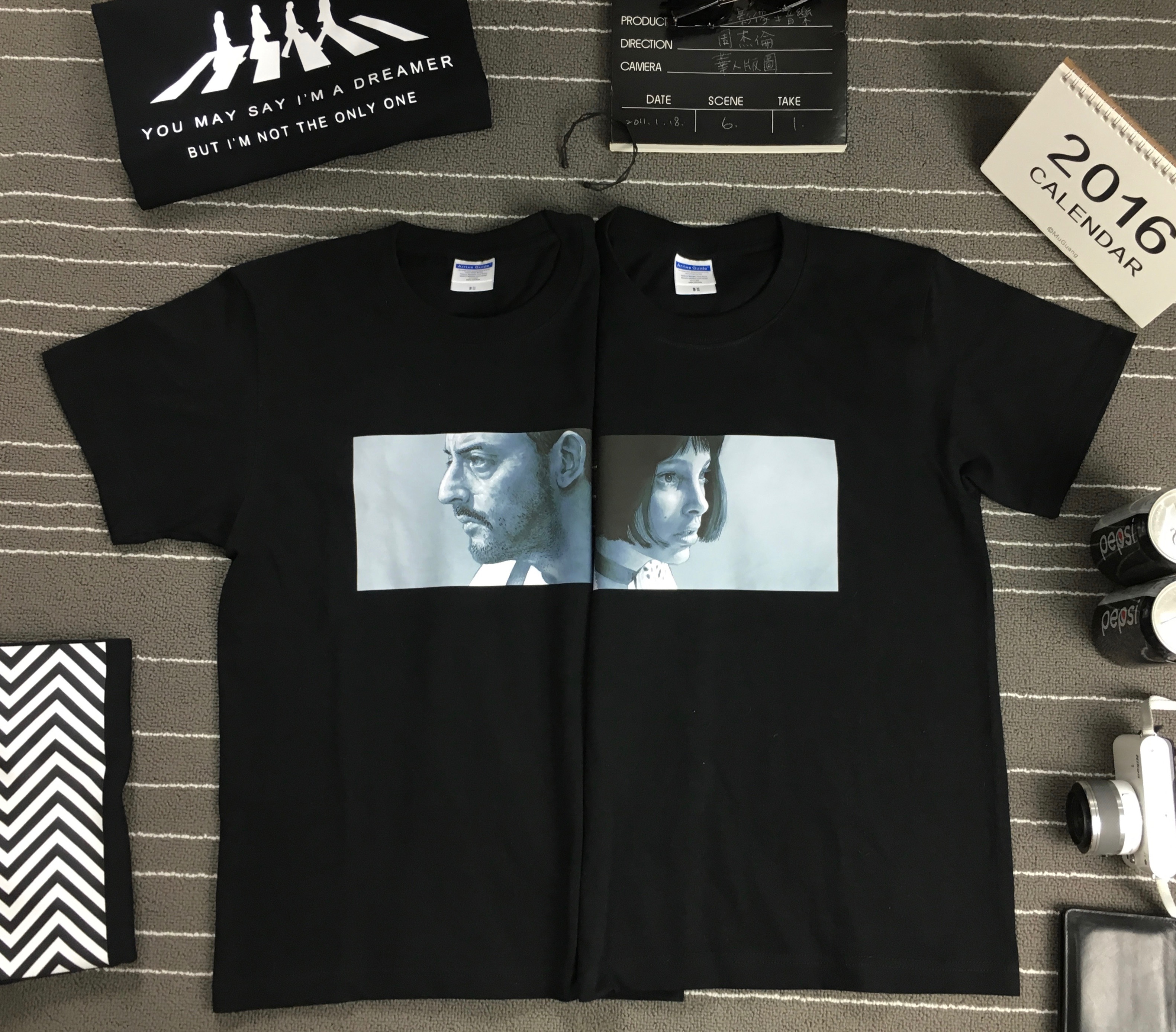 Classic movie This killer isn't too cold LEON Lyon men's and women's mistress short sleeve black T-shirt