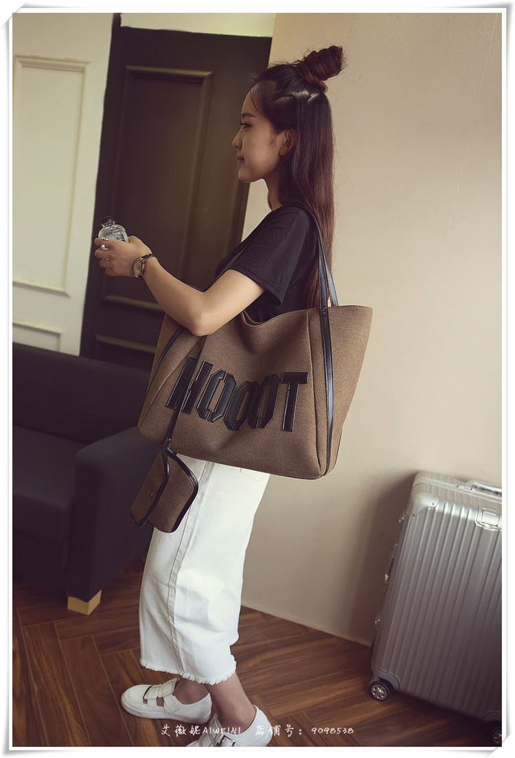 Túi nữ 2019 mới Hàn Quốc thời trang nghệ thuật vải canvas túi lớn túi hoang dã dung lượng lớn túi xách vai - Túi xách nữ túi đeo chéo nữ da mềm