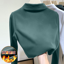 Double-sided German velvet long-sleeved bottoming shirt popular new high-neck warm T-shirt tight Western style with super fire top clothes