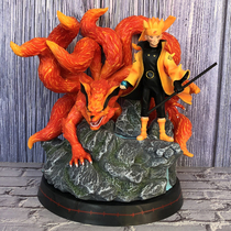 Fire and shadow ninja GK Nine-tailed selfie Fox Six daisies Whirlpool Whistleblower Statue Hands on TIO ON Sky Curtain Model hem