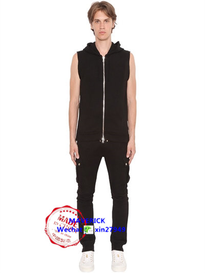 LT.17 mùa xuân và mùa hè mới dệt kim không tay zip vest cá tính chiến binh trùm đầu vest