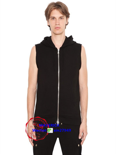 LT.17 mùa xuân và mùa hè mới dệt kim không tay zip vest cá tính chiến binh trùm đầu vest