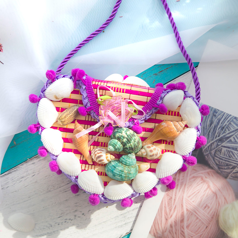 Natural Shells Sea Snail Handicraft Vines Sketched Cross Bamboo Choreography Bag Children Male mirror First decorated case Removable Sanitary Paper Box