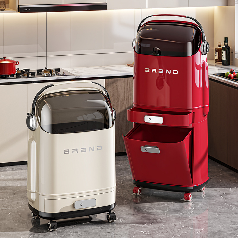 Household Multi-Layer Sorting Trash Can with Wheels, Movable Kitchen Large-Capacity High-Footed Storage Bin, Odor-Proof with Lid Household Multi-Layer Sorting Trash Can with Wheels, Movable Kitchen Large-Capacity High-Footed Storage Bin, Odor-Proof with Lid