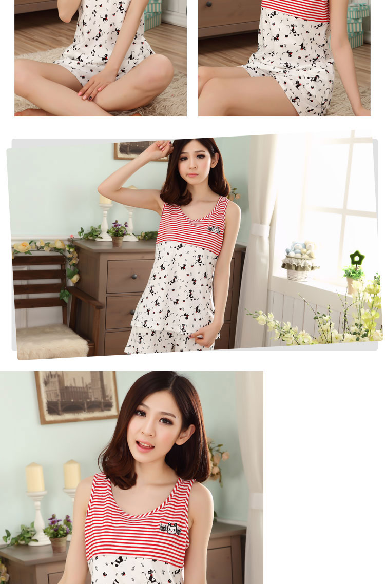 Mùa hè chất béo MM vest quần short đồ ngủ lỏng cô gái mùa hè bông cộng với chất béo thêm kích thước lớn phụ nữ không tay dịch vụ nhà đồ bộ pijama