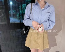 Spot First Fumiao Miao Gass College Shirt Feel Good Fabric Version Hymn Embroidered Bicolor Shirt