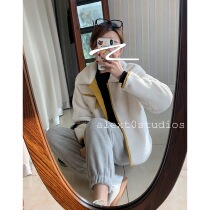 Spot Korean version of ins Wind plus velvet thickened elastic waist drawstring tie pants foreign fashion sports pants just need 3 colors