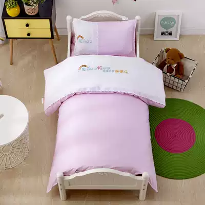 Kindergarten three-piece kindergarten quilt three-piece solid color winter thick treasure bed quilt children