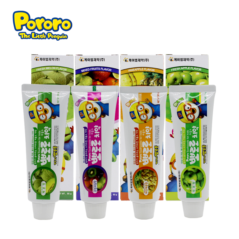 Korea imported Po Lele Pororo children's toothpaste Baby anti-tooth decay can swallow toothpaste fruit flavor 3 years old