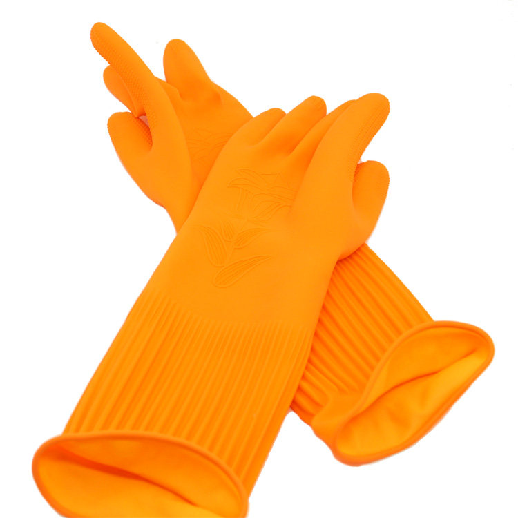 10 from 8 5 Korea imported housework cleaning rubber leather gloves household washing dishes women rubber brush bowl gloves