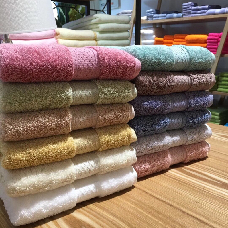 Thickened Absorbent Egyptian Long-Staple Cotton White Hotel Face Towel, Cotton Bath Towel, Sponge Yarn Thickened Towel