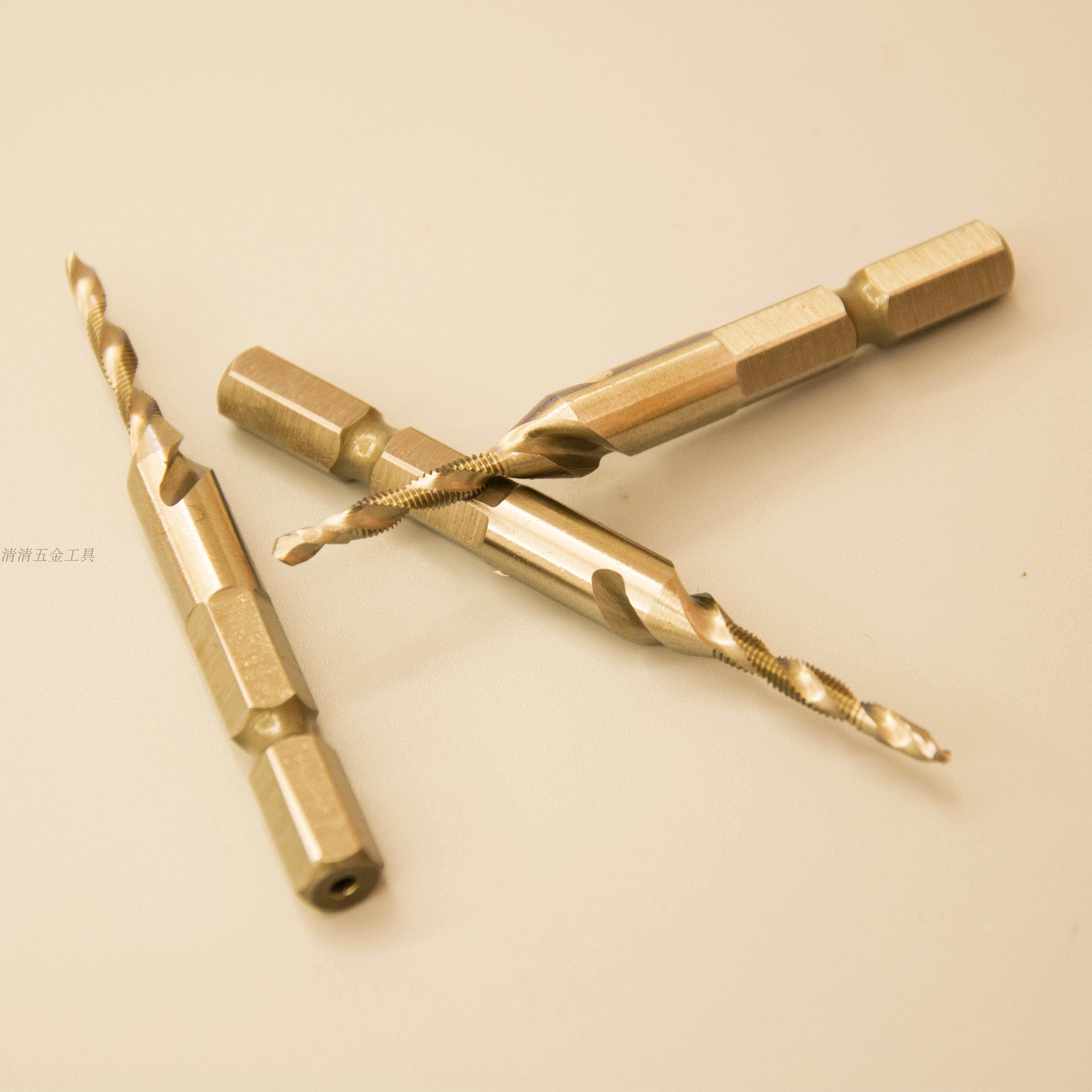 Hexagonal handle composite screw tapping and tapping integrated electric drill quick change screw screw tapping M3 4 5 6 8 10