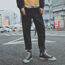 LMTNZD spring and summer jeans mens straight Korean version of the Japanese tide loose slim thin section casual nine-point pants