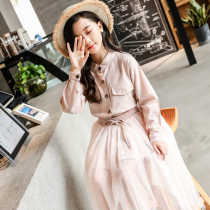 Super Western style girls spring and autumn suit 2021 new Korean childrens skirt two-piece middle and large childrens cotton