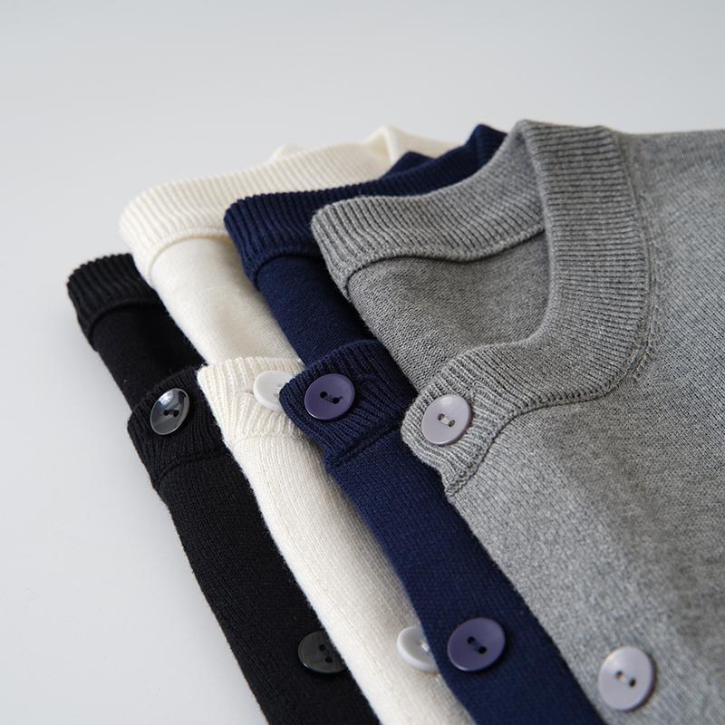Men's Cardigan 100% Cotton Round Neck Knitwear Men's Knitted Cardigan Thin Sweater Jacket Loose Fit