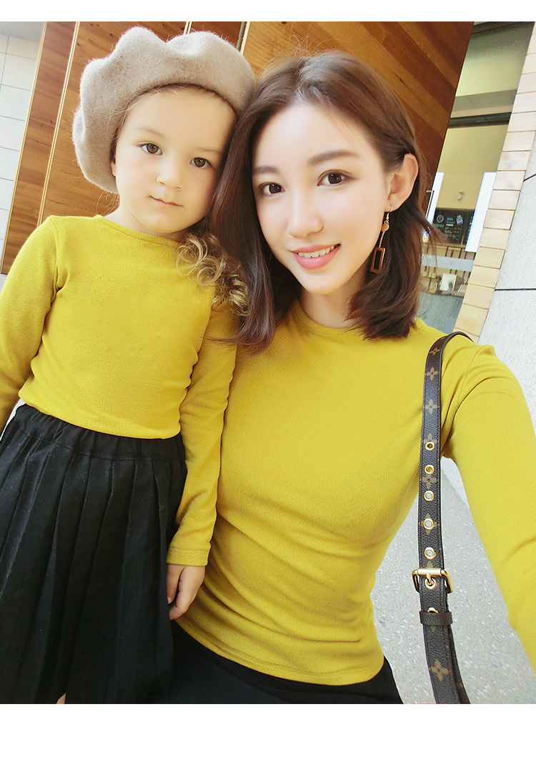 AM sốt mẹ nhà 2018 thu đông con gái cha mẹ mặc áo len chạm đáy quần áo mẹ và con gái hoang sơ quần legging bé gái