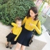 AM Sauce Ma Home Spring Mới Thiết kế ban đầu Cha-con Mặc váy Nữ đan Váy ngắn Váy bé gái