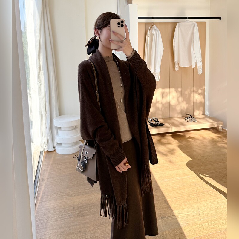 Qiu Yingying “Yak Wool. Noblewoman Sweater” Sheep Wool Yak Wool Long-Sleeved Knitwear Lazy Sweater Coat Qiu Yingying “Yak Wool. Noblewoman Sweater” Sheep Wool Yak Wool Long-Sleeved Knitwear Lazy Sweater Coat
