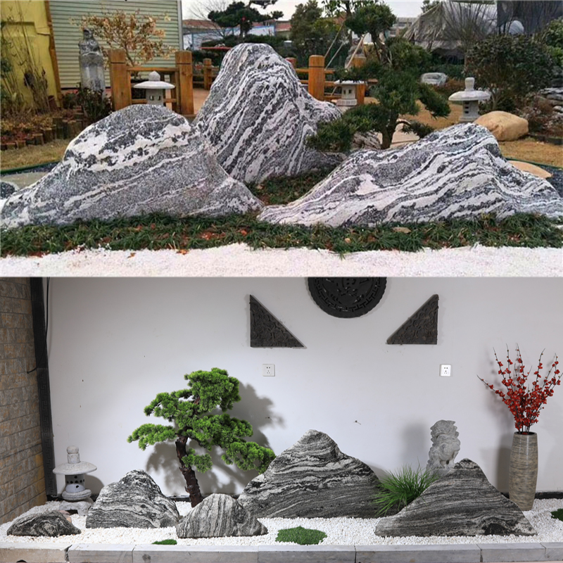 Quyang factory a large number of snow waves stone landscape stone slices combination Taishan stone Rockery stone courtyard indoor new Chinese style