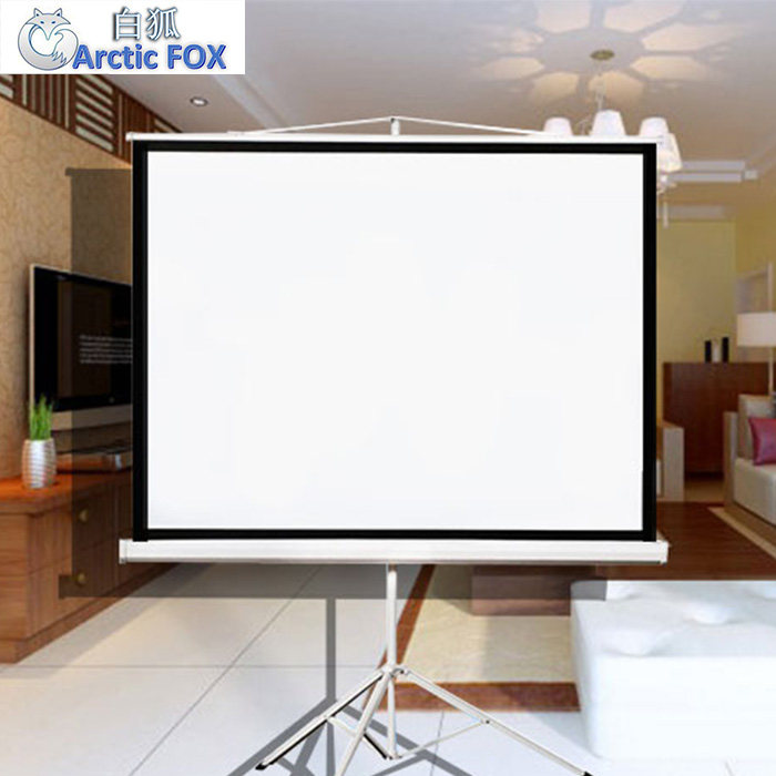 White Fox Curtain Cloth 100 Inch 120 Inch Projector Cloth Curtain Mobile Projection Screen Portable Screen Outdoor Bracket Screen