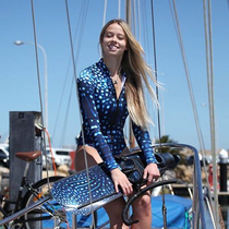 FHC Marine whale shark swimsuit one-piece long sleeve sunscreen jellyfish suit free diving suit conservative hot spring