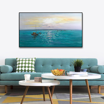Hand-painted light luxury living room decorative painting atmospheric horizontal abstract bedside painting modern minimalist sofa background wall oil painting